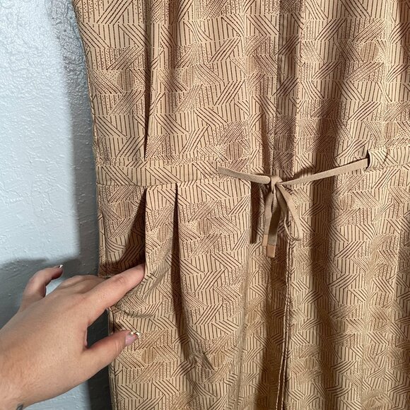 REI Women XS Tan Brown Print Sun Up Shirt Dress Button Front Pockets UPF 50 - Picture 4 of 10